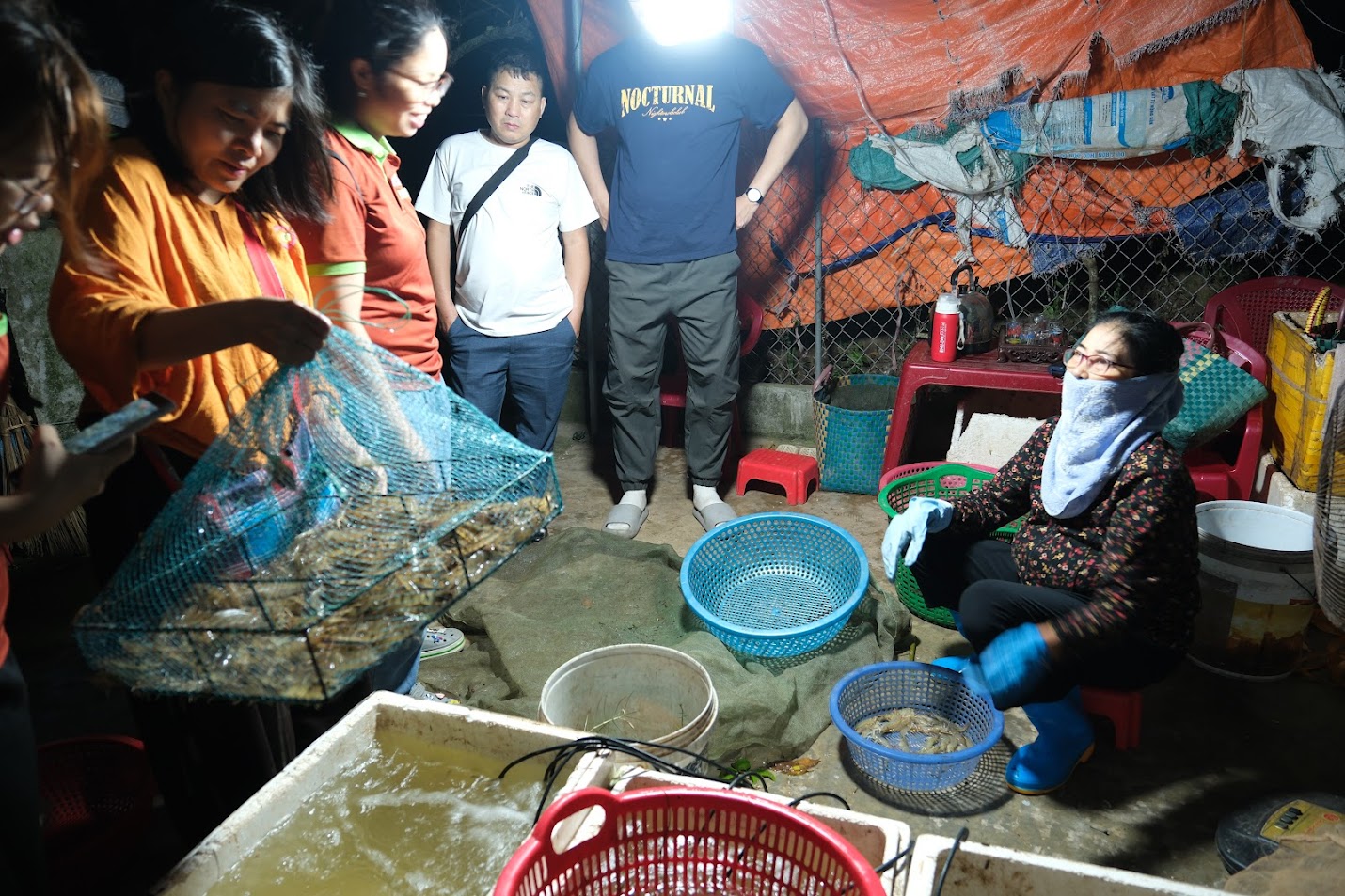 đánh bắt tôm rảo