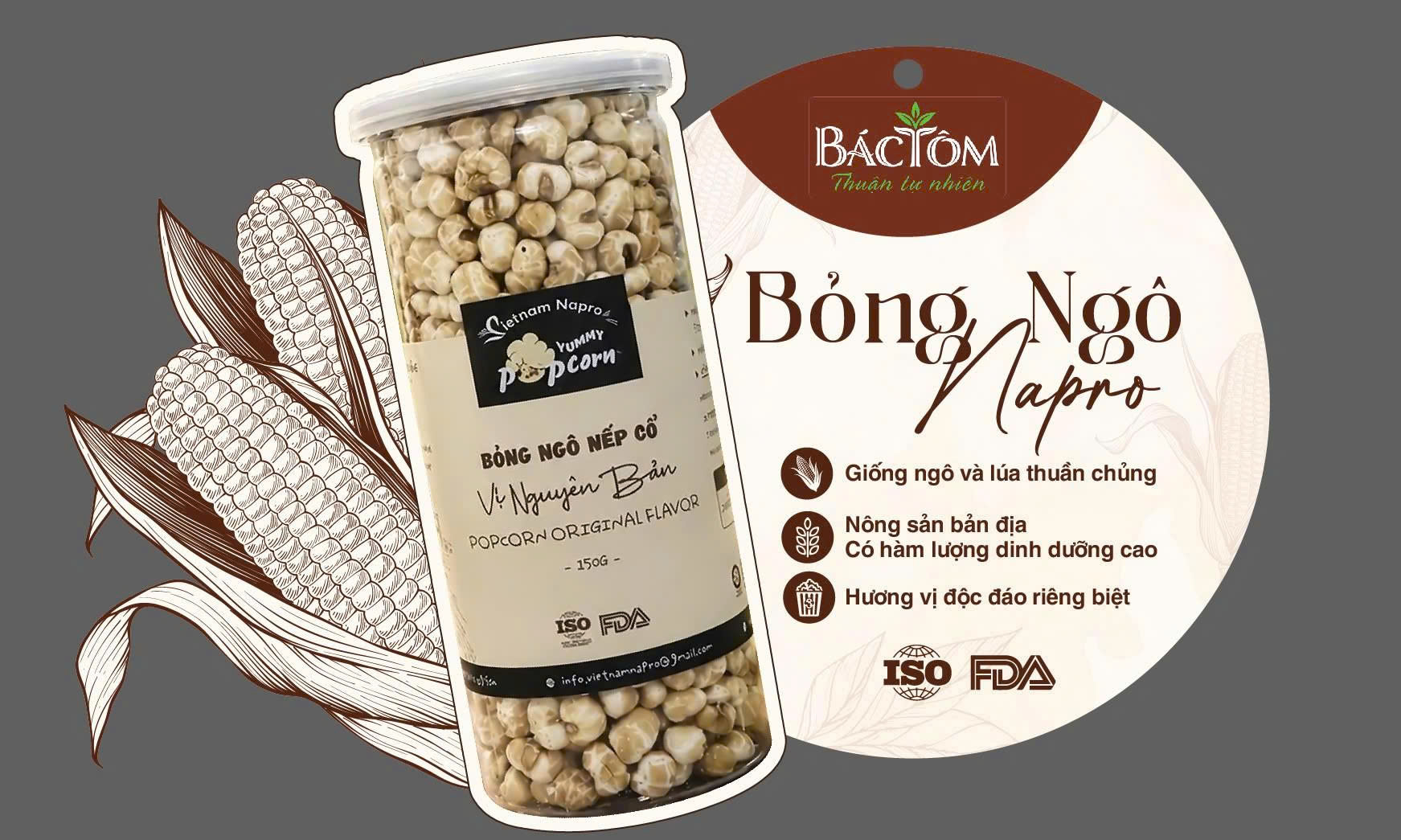 Bỏng ngô nếp cổ Napro